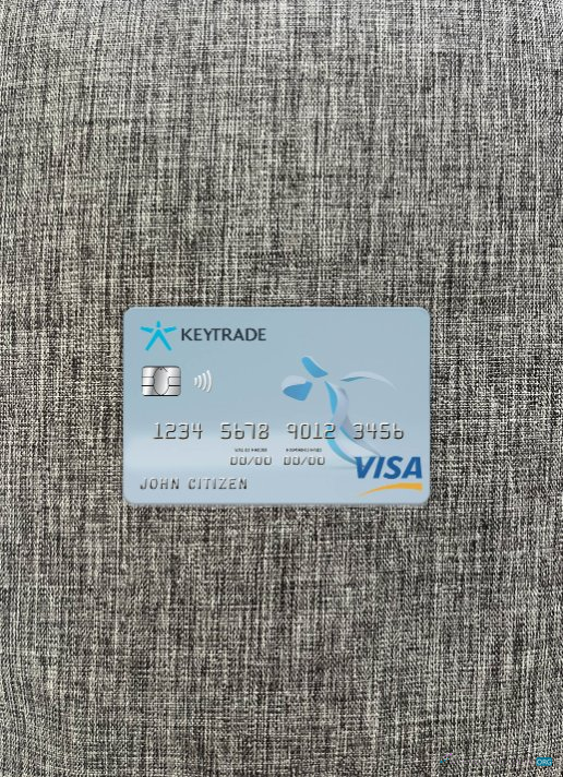 Download Belgium Keytrade bank visa card photolook front Photoshop template